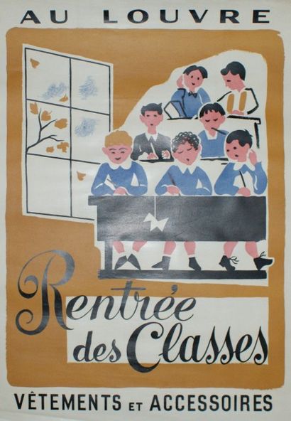 ANONYME AU LOUVRE.Exposition” RENTRÉE DES CLASSES”.Vers 1930/1935 Imprimerie Tolmer-...
