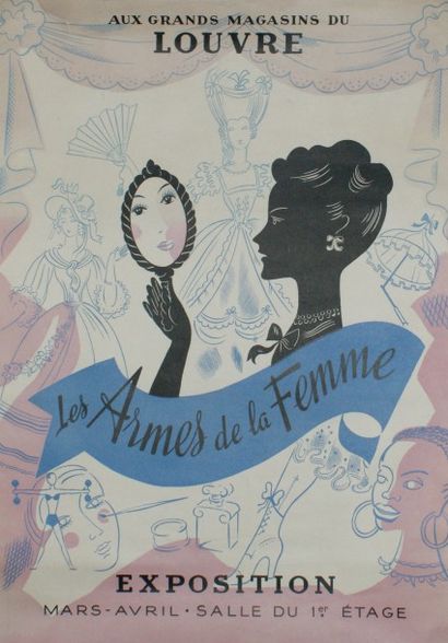 ANONYME (2 affiches) Aux Grands Magasins du Louvre.LES ARMES DE LA FEMME Tolmer -...