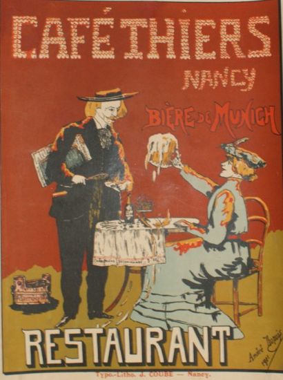 DUPUIS André CAFÉ THIERS.”Bière de Munich”, Nancy Typo-Litho de Coube, Nancy - 39...