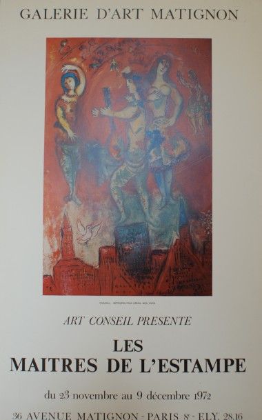 CHAGALL Marc (1887-1985) Galerie Matignon.”LES MAITRES DE L’ESTAMPE”.1972 Editions...