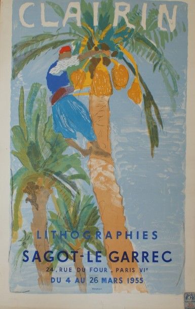 CLAIRIN Pierre-Eugène (1897-1980) LITHOGRAPHIES -SAGOT- LE GARREC. Mars 1955 Mourlot...