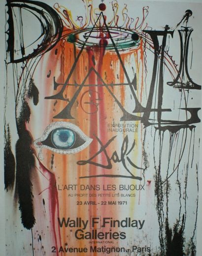 WALLY FINDLAY GALLERIES (3 affiches) DALI Salvador-”L’ART DANS LES BIJOUX “.(1971)...
