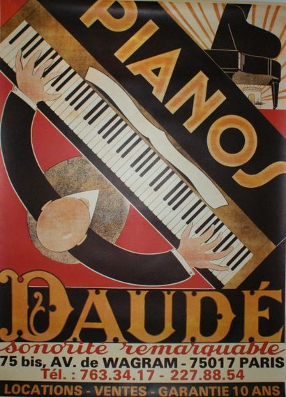 ANONYME PIANO DAUDÉ Reproduction - ED J.S.R - 157 x 118 cm - Entoilée, bon état (rousseurs)...