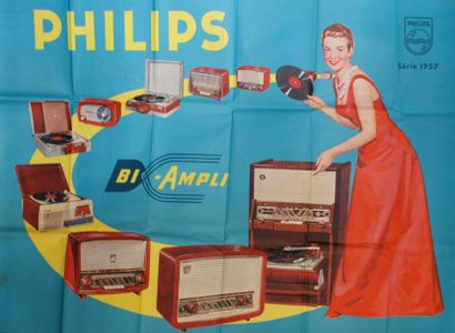ANONYME PHILIPS BI-AMPLI.Vers 1957 Création Elvinger, Paris - 115 x 150 cm - Non...