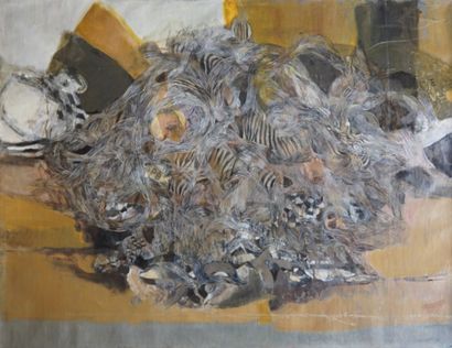 Véronique FREUND (1918-2012) Abstraction
Collage et huile sur toile
Non signé
89...