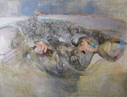 Véronique FREUND (1918-2012) Abstraction
Collage et huile sur toile
Non signé
89...
