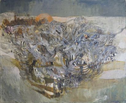 Véronique FREUND (1918-2012) Abstraction
Collage et huile sur toile
Non signé
81...