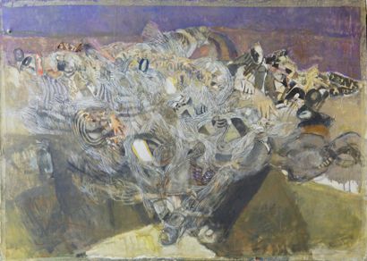 Véronique FREUND (1918-2012) Abstraction
Collage et huile sur toile
Non signé
65...