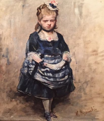 null Marcellin-Gilbert DESBOUTIN (1823-1902)
Jeune fille en bleu
Huile sur toile
Signée...