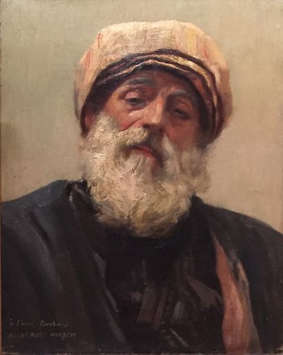 null Alexandre-Auguste HIRSCH (1833-1912)
Arabe en buste
Huile sur toile
Signée en...