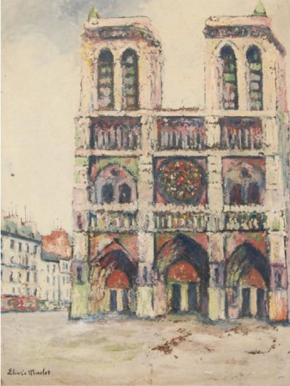 Elisée MACLET (1881-1962) Notre-Dame, circa 1920
Huile sur carton
Signée en bas à...