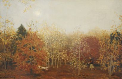 Roger CHAPELAIN-MIDY (1904-1992) En forêt à l'automne
Huile sur toile
Signée en bas...