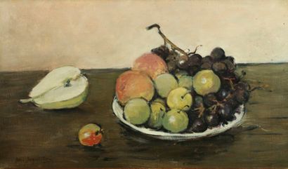 Jean-Jacques RENÉ (Né en 1943) Des fruits, 1976
Huile sur toile
Signée en bas à gauche
Au...