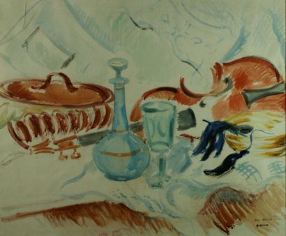 Roger Grillon (1881-1938) Violon sur un entablement, circa 1930
Aquarelle
Signée...