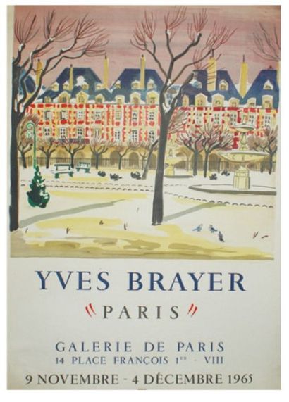 BRAYER Yves (1907-1990) Galerie de Paris. "PARIS"(Place des Vosges). 1965
Mourlot...