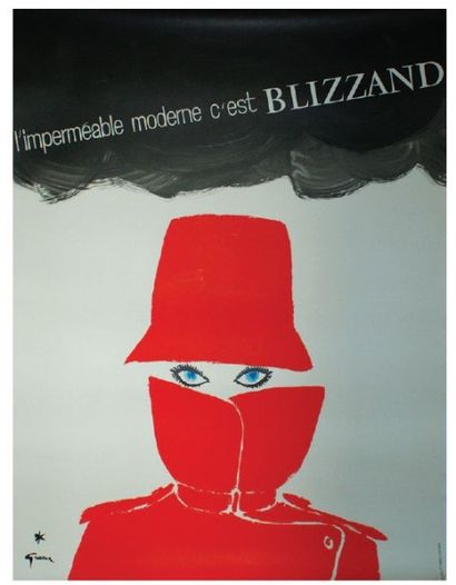 GRUAU René (1909-2004) BLIZZAND. "L'IMPERMÉABLE MODERNE". Vers 1960
Imprimerie Bedos...