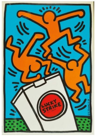 HARING KEITH (1958-1990) LUCKY STRIKE. "It's toasted". 1987
Printed by Albin - Uldry,...