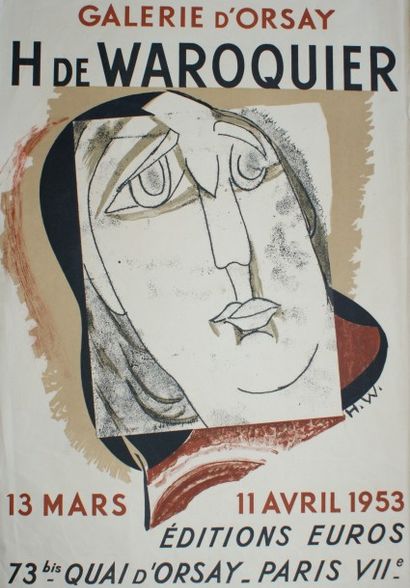 DE WAROQUIER Henry (1881-1970) GALERIE D’ORSAY. 1953 Mourlot imp, Paris - 52 x 46...