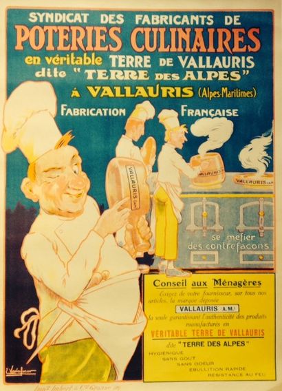 VAVASSEUR Eugéne (1863-1949) POTERIES CULINAIRES “EN VERITABLE TERRE DE VALLAURIS...