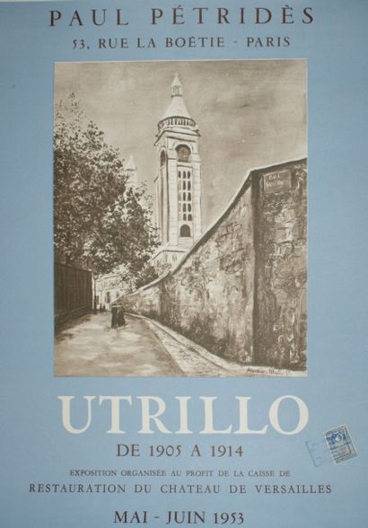 UTRILLO Maurice (1883-1955) Paul PÉTRIDÈS.”UTRILLO de 1905-1914”.Mai-Juin 1953 Mourlot,...