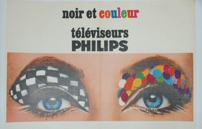 JANNES Y. (photo) TÉLÉVISEURS PHILIPS.”NOIR & COULEUR” Affiches Gaillard, Paris -...