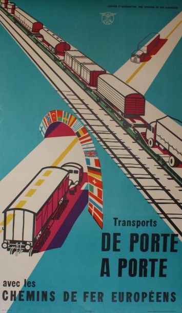 BEMTOY.J CICE.CHEMINS DE FER EUROPÉENS.”TRANSPORTS DE PORTE A PORTE”.1959 Editions...
