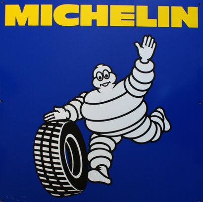 MICHELIN Plaque métallique (vers 1980) - 65 x 65 cm - Bon état (éraflures)