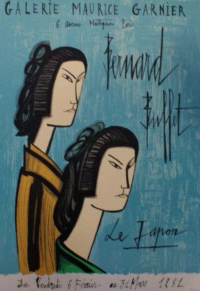 BUFFET Bernard (1928-1999) LE JAPON.1981 Imprimerie Mourlot, Paris - 73 x 55 cm -...