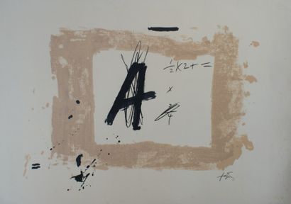 TAPIES Antoni (1923-2013) COMPOSITION AU GRAND ”A”. 1976 Lithographie en couleurs...