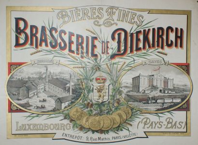 ANONYME BRASSERIE de DIEKIRCH.”BIÈRES FINES”.LUXEMBOURG (Pays-Bas) Imp.Victor Rose,...