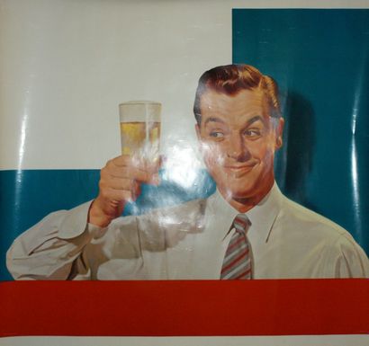 ANONYME BEER MAN.Vers 1950 The Weiller co, Phila - Litho in US (vernisée) - 97 x...