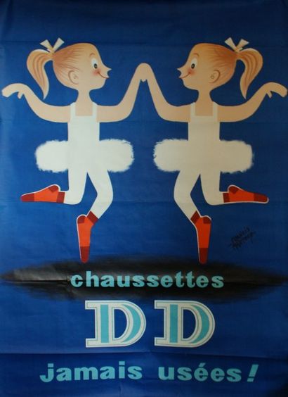 MARTOCQ FRANCIS CHAUSSETTES DD.”JAMAIS USÉES !” Imp.Karcher, Paris - 180 x 140 cm...