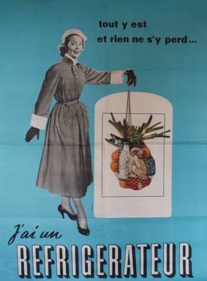 PAMPUZAC “J’AI UN REFRIGERATEUR” Editions R.L.Dupuy (offset) - 158 x 120 cm - Non...