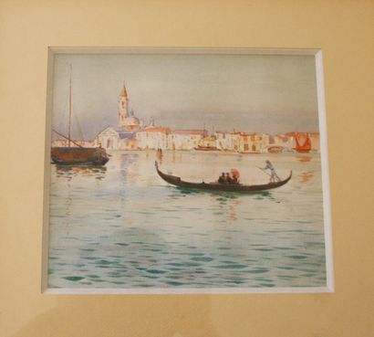 LESSIEUX Ernest Louis (1848-1925) « Le grand Canal à Venise » Aquarelle 19 x 21,5...