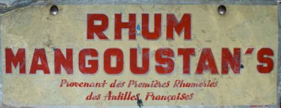DIVERS RHUM MANGOUSTAN’S & RHUM CHARLESTON UN Glassoïd et un panonceau sur carton...