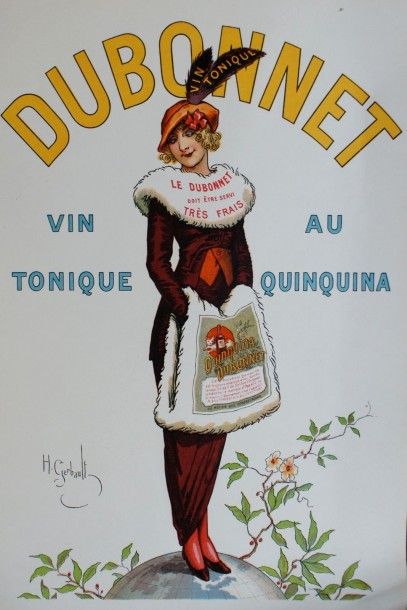 GERBAULT H DUBONNET “VIN TONIQUE AU QUINQUINA” Imp.J.Acker, Paris (sur carton souple)...