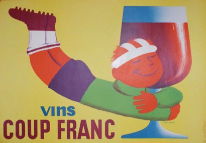 SAINT-GENIES VINS COUP FRANC.Vers 1955 Ets de La Vasselais - 40 x 57 cm - Non entoilée,...