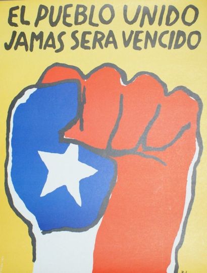 BALMES José (1927-2016) EL PUEBLO UNIDO JAMAS SERA VENCIDO.1974 Sans mention d’imprimeur...