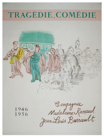 DUFY Raoul (1877-1953) TRAGÉDIE-COMÉDIE. "Madeleine Renaud - Jean-Louis Barrault".
1956
Mourlot,...