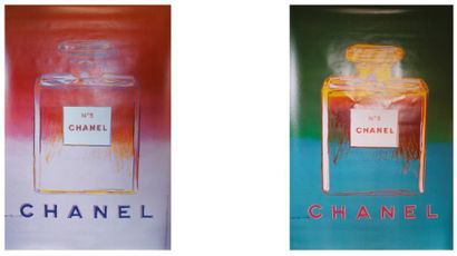 WARHOL Andy (d'après) CHANEL N° 5. Vers 1997
Ensemble de 2 affiches d'après une sérigraphie...