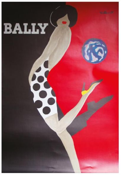 null BALLY - FEMME AU BALLON. Vers 1988
Imprimerie A.Karcher, Aubervilliers (offset)...