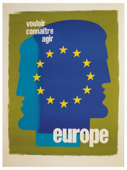 FIX-MASSEAU Pierre (1905-1994) EUROPE."Vouloir connaître agir". 1987
Lithographie...