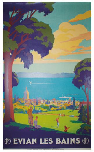 FRANÇOIS Georges (1880-1968) PLM."EVIAN LES BAINS".Vers 1925
Lucien Serre Imprimeur,...