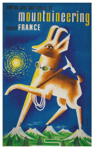LANCASTER Edvard (1911-1954) MOUTAINEERING "CHOOSE FRANCE"
Imp.Watelet-Arbelot, Paris...