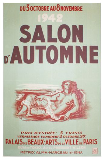 null SALON D'AUTOMNE PALAIS des BEAUX-ARTS de la ville de Paris. 1942 et 1943 2 affichettes...