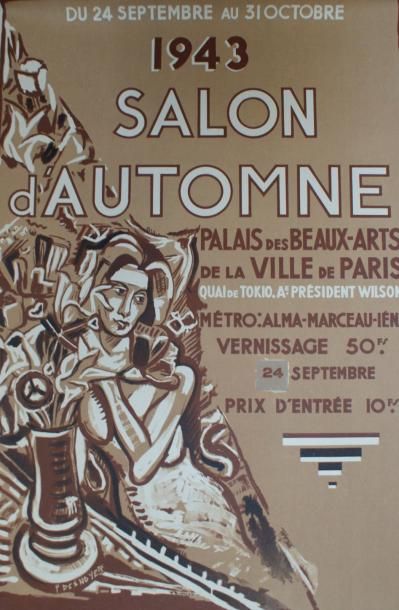 null SALON D'AUTOMNE PALAIS des BEAUX-ARTS de la ville de Paris. 1942 et 1943 2 affichettes...