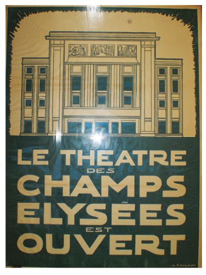 DE COULON Eric (1888-1956) LE THÉÂTRE DES CHAMPS-ELYSÉES EST OUVERT Imp.Chachoin,...