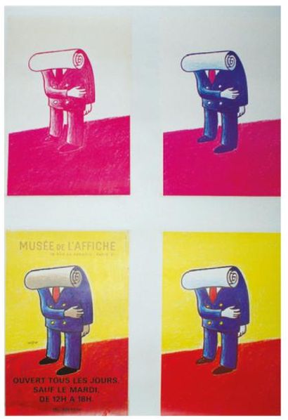 ARCHIVES DE MR ALAIN WEILL MUSÉE DE L'AFFICHE.1978 4 affiches sur le même entoilage...