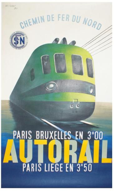 ARCHIVES DE MR ALAIN WEILL Chemin de Fer du Nord. "AUTORAIL PARIS-BRUXELLES en 3h00"....
