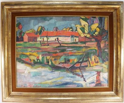 Medard MAERTENS (1875 - 1946) Paysage , huile sur toile signée 50 x 65 cm